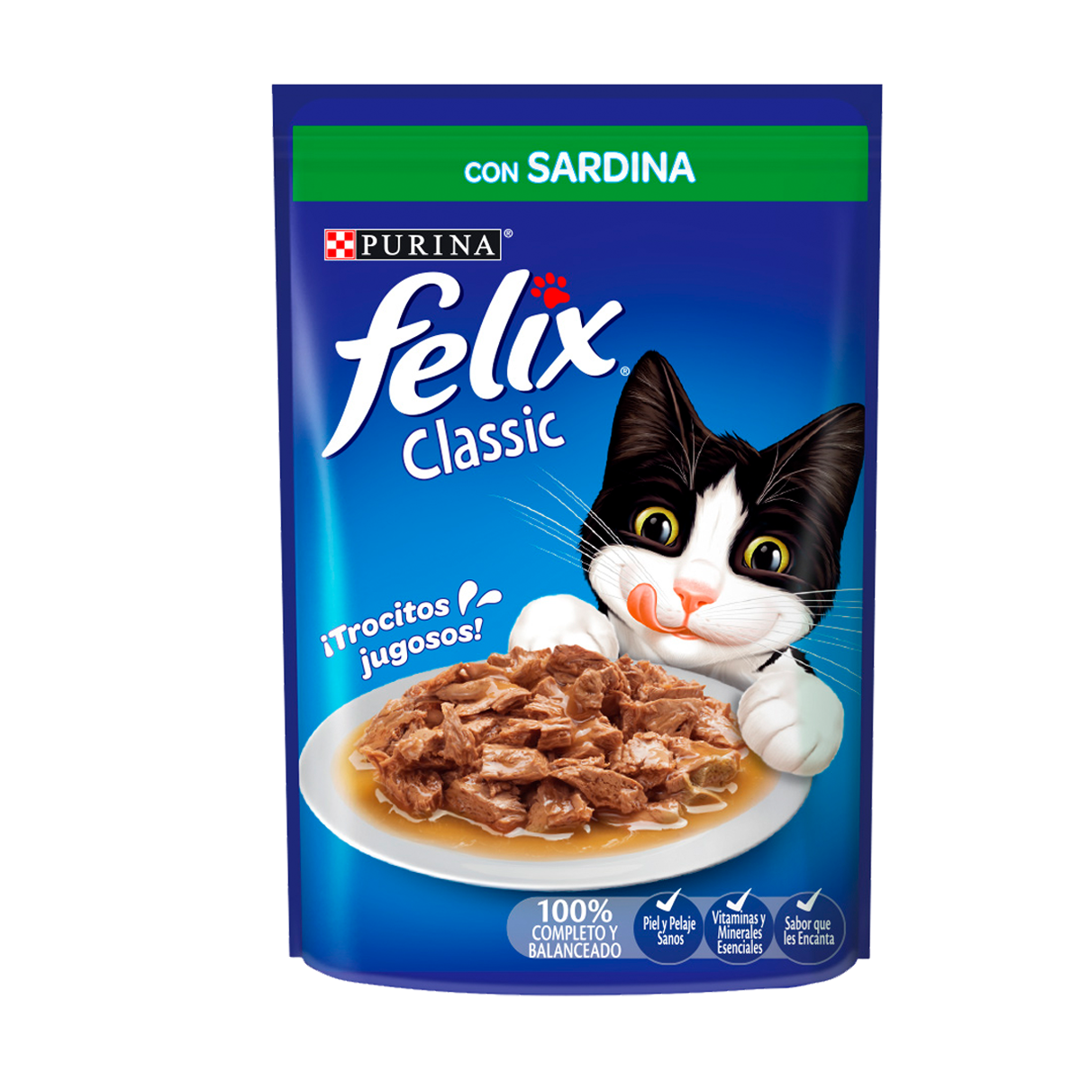 comida para gato felix classic sabor sardina