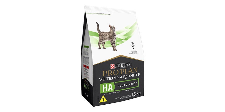 Alimento premium para gatos, como esta bolsa de PRO PLAN® Hidrolizado.