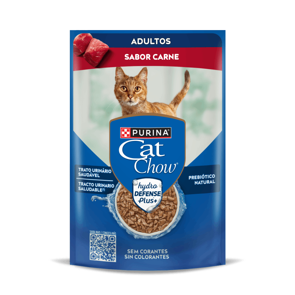 Cat Chow alimento húmedo para gato adulto sabor carne en salsa