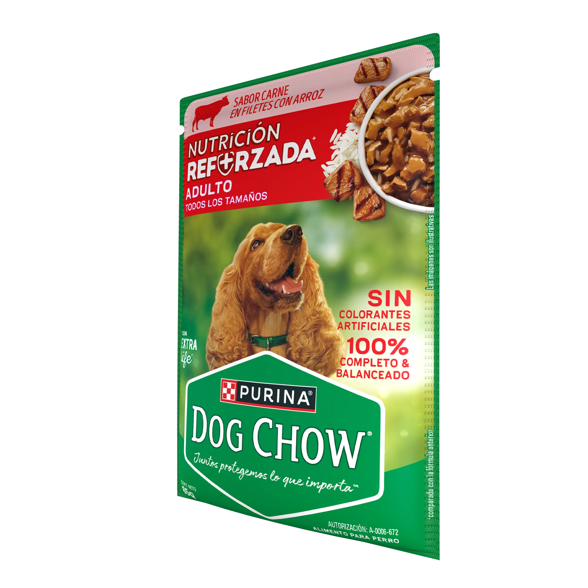 Sabrosobre Dog Chow Adultos todos los tamaños nutrición reforzada sabor carne con arroz y ExtraLife